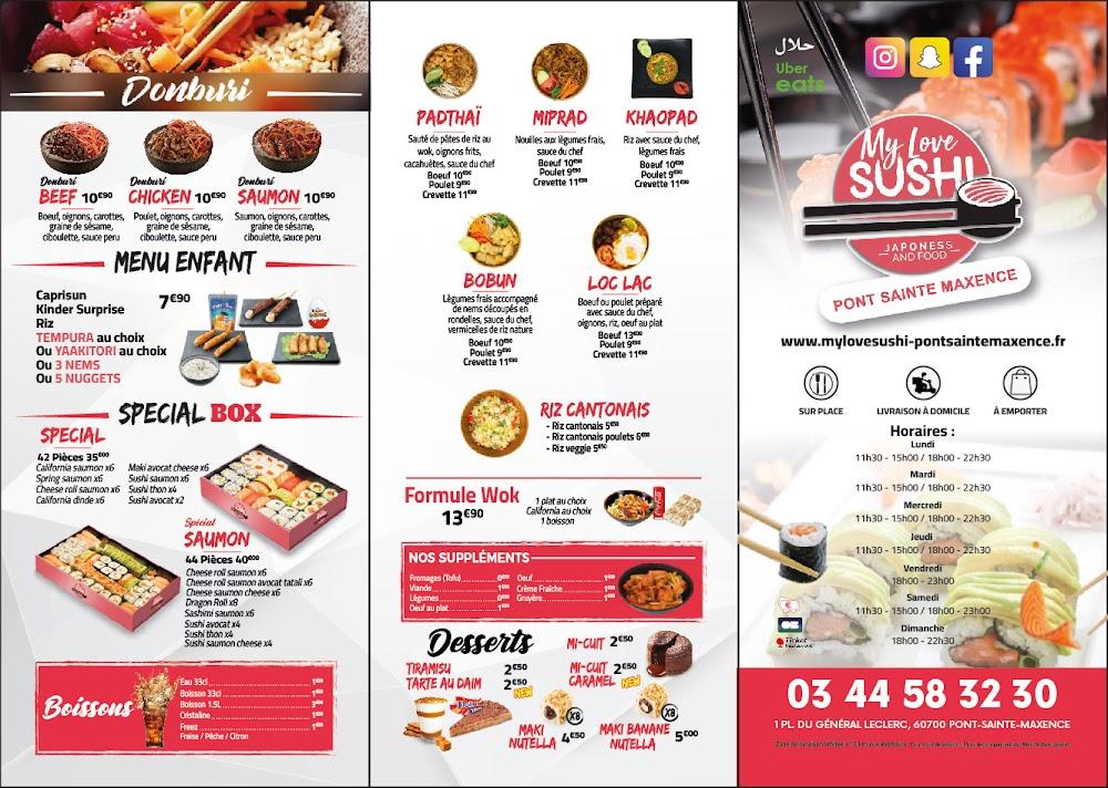 MY LOVE SUSHI PONT SAINTE MAXENCE - Menu Image 1